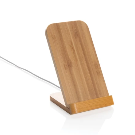 Bambusowa ładowarka bezprzewodowa 5W, stojak na telefon (NAX-P308.359)