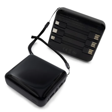Powerbank 10000 mAh, 3 Ladekabel inklusive | Tim (NAX-V0903-03)