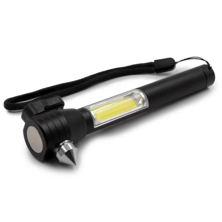 Sicherheitstaschenlampe 1 LED COB Notfalllampe, Gurtschneider, Sicherheitshammer | Flint (NAX-V0925-03)