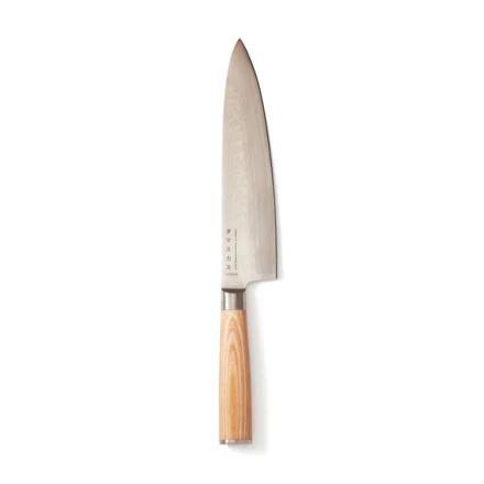 This chef's edition knife is ideal for cutting meat and larger vegetables or chopping herbs. The sturdy pakkawood handle is ergonomically designed, making the knife easy and comfortable to use. This means you can work with the knife for a long time w