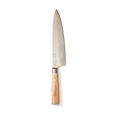 This chef's edition knife is ideal for cutting meat and larger vegetables or chopping herbs. The sturdy pakkawood handle is ergonomically designed, making the knife easy and comfortable to use. This means you can work with the knife for a long time w