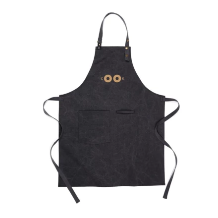 Apron made of 40 % recycled polyester and 60 % recycled cotton. This stylish apron is a practical kitchen accessory with a lovely design - no need to compromise on style even when you're cooking dinner! The apron features a front pocket and a loop fo