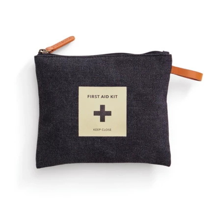 A first aid kit from our popular Asado-series. The fabric bag with a zipper contains everything you need in case of minor accidents such as band-aids, scissors, bandages, etc. Packed in a plastic bag. (NAX-VG020-03)