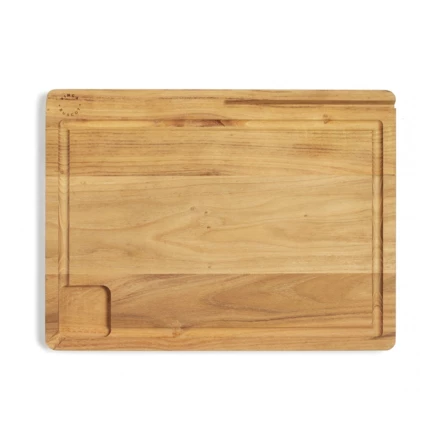 Cutting/serving board large enough for both cutting, preparing and serving. The board is provided with a handy holder for tablet or mobile phone, so you can easily use it while following your favourite recipes online. There is also a deep juice groov