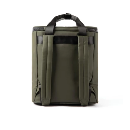 A minimalist cooler backpack made in water-repellent nubuck PU. This cooler backpack is insulated with extra thick foam and lined with so-called PEVA, a material that is easy to keep clean and fresh. A fantastic backpack for the beach, boat, or wilde
