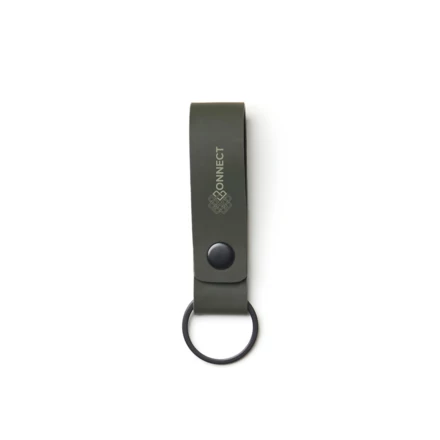 Loop keyring in supple vegan/Nubuck PU leather. Secured with a metal rivet, our keyring does as much for your overall look as it does for keeping your keys from getting lost in your bag. (NAX-VG057-06)