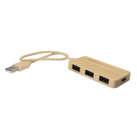 Bambusowy hub USB i USB-C B'RIGHT | Kenzie (NAX-V7283-17)