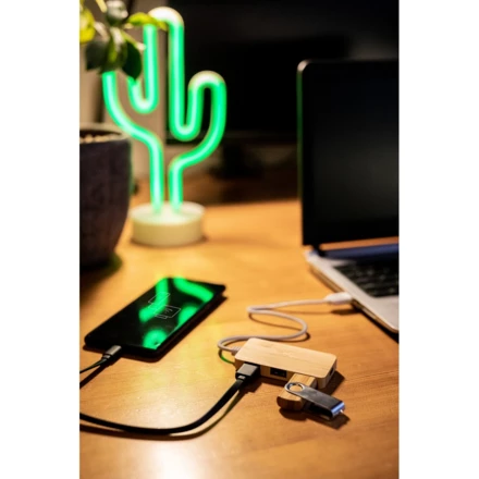 Bambusowy hub USB i USB-C B'RIGHT | Kenzie (NAX-V7283-17)
