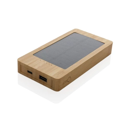 Bambusowy power bank 10000 mAh, ładowarka słoneczna (NAX-P322.399)