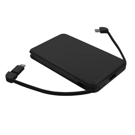 Powerbank 5000 mAh mit integrierten Kabeln, Adapter inklusive | Presley (NAX-V0905-03)