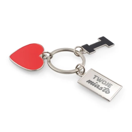 Brelok do kluczy "serce" I love…, z metalową plakietką | Lydus (NAX-VA093-32)
