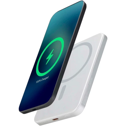 Powerbank Avis 5000 mAh z recyklingowanego aluminium posiadającego certyfikację RCS, z wbudowanym magnesem (NPC-12444381)