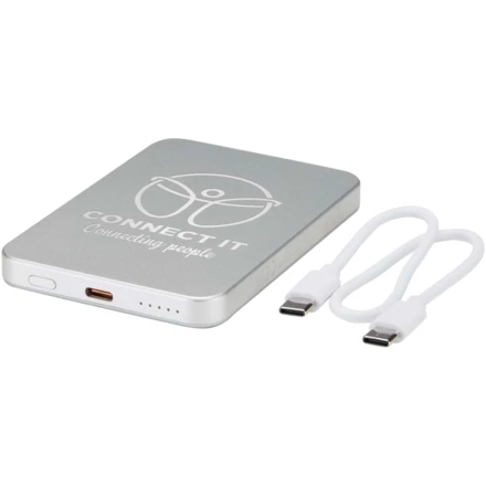 Powerbank Avis 5000 mAh z recyklingowanego aluminium posiadającego certyfikację RCS, z wbudowanym magnesem (NPC-12444381)