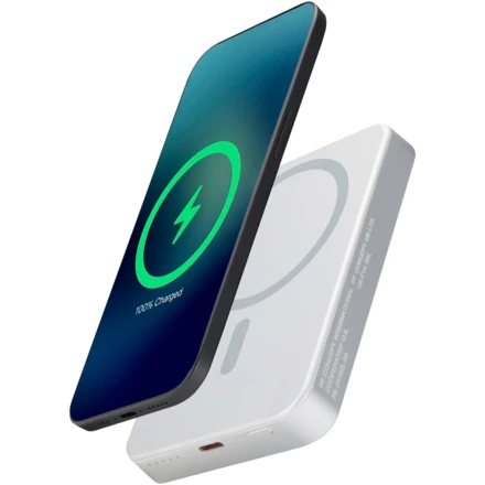 Powerbank Avis 10 000 mAh z recyklingowanego aluminium, z wbudowanym magnesem (NPC-12444581)