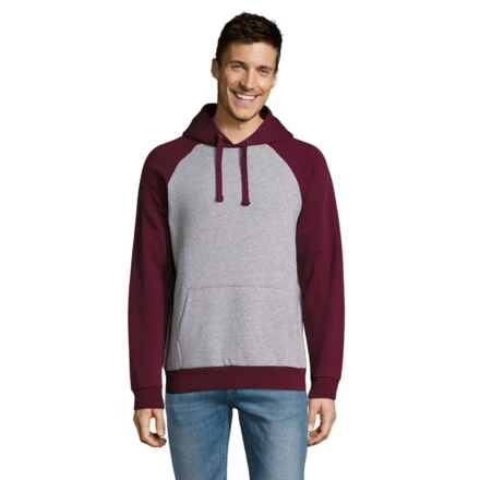 grey melange/ burgundy