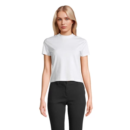 LILIA WOMEN CROPPED T-SHIRT - LILIA (NMO-S04811-WH-L)