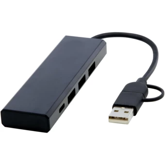 Rise hub USB 2.0 z aluminium pochodzącego z recyklingu z certyfikatem RCS (NPC-12434490)
