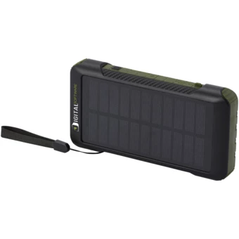 Soldy powerbank solarny o pojemności 10 000 mAh z dynamem wykonany z tworzyw sztucznych pochodzących z recyklingu z certyfika (NPC-12434664)