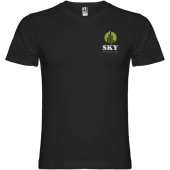 Samoyedo short sleeve men's v-neck t-shirt - roly-S (NPC-R65033O1)